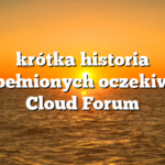 krótka historia niespełnionych oczekiwań – Cloud Forum