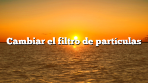 Cambiar el filtro de partículas