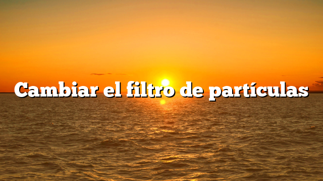 Cambiar el filtro de partículas