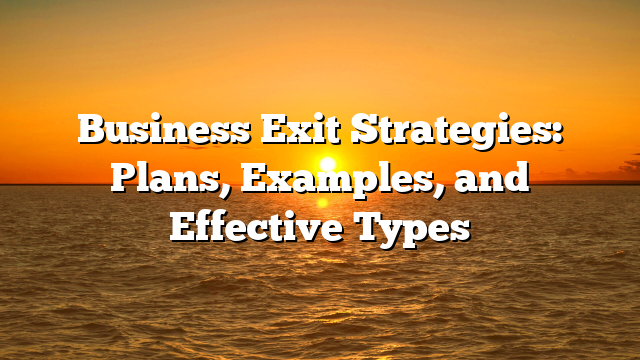 Business Exit Strategies: Plans, Examples, and Effective Types